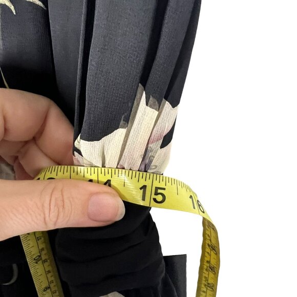 NWT Lulus Black Floral Print Chiffon Sleeveless Midi Dress Medium - Picture 11 of 12